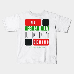 No Afghan ally left behind (back design, light background) Kids T-Shirt